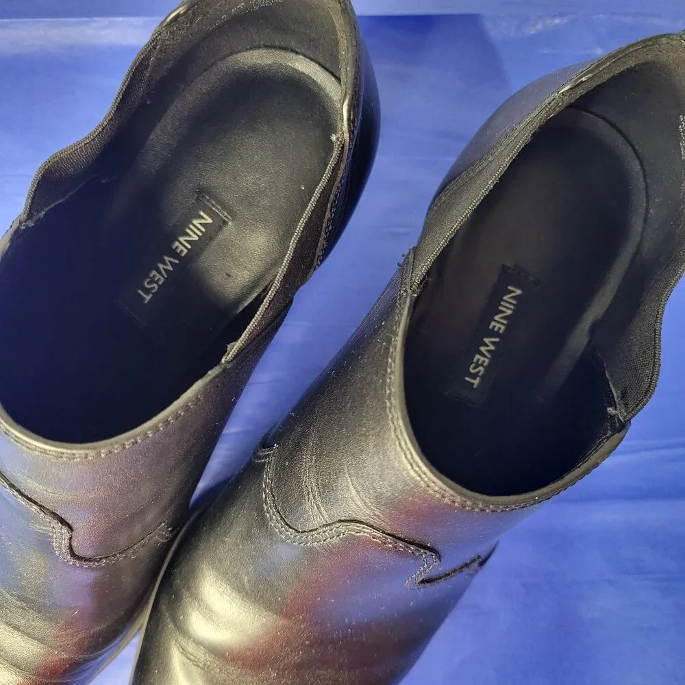 Nine West Leather Western Ankle Booties Size 8.5 - Picture 3 of 14